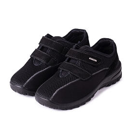 Atmungsaktive Turnschuhe mit Klettverschluss für Damen schwarz