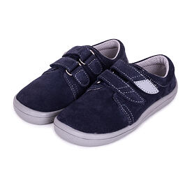 Sneaker aus Leder mit Klettverschluss barefoot für Kinder "Beda" blau
