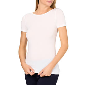 Damenshirt Modal mit Seide, weiß