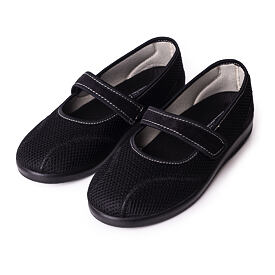 Komfortable Ballerinas mit Klettverschluss für Damen schwarz