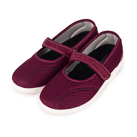 Komfortable Ballerinas für Damen mit Klettverschluss rot