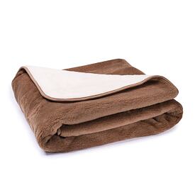 Wolldecke aus Merino mit Kamelwolle zweilagig braun