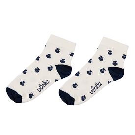 Sommer-Merino-Kindersocken knöchelhoch "Schäfchen" blau