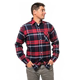 Herren Flanellhemd kariert rot blau