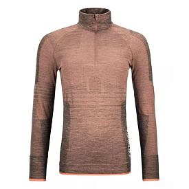Damen-T-Shirt Merino 230 Competition Zip Neck Ortovox bloom