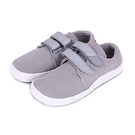 Atmungsaktive Sneaker mit Klettverschluss barefoot für Kinder Beda grau