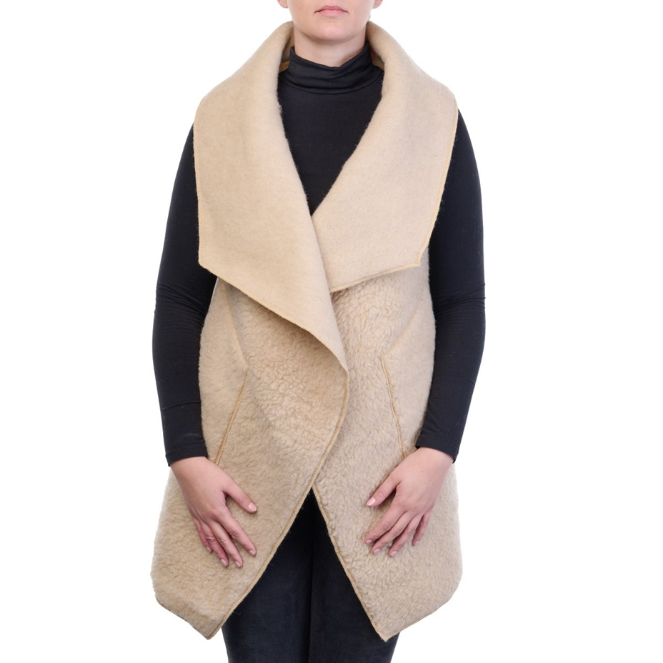 Wickelweste aus Schafwolle beige