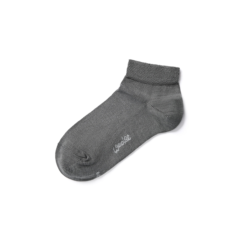 2 Paar Sommerknöchelsocken Merino grau