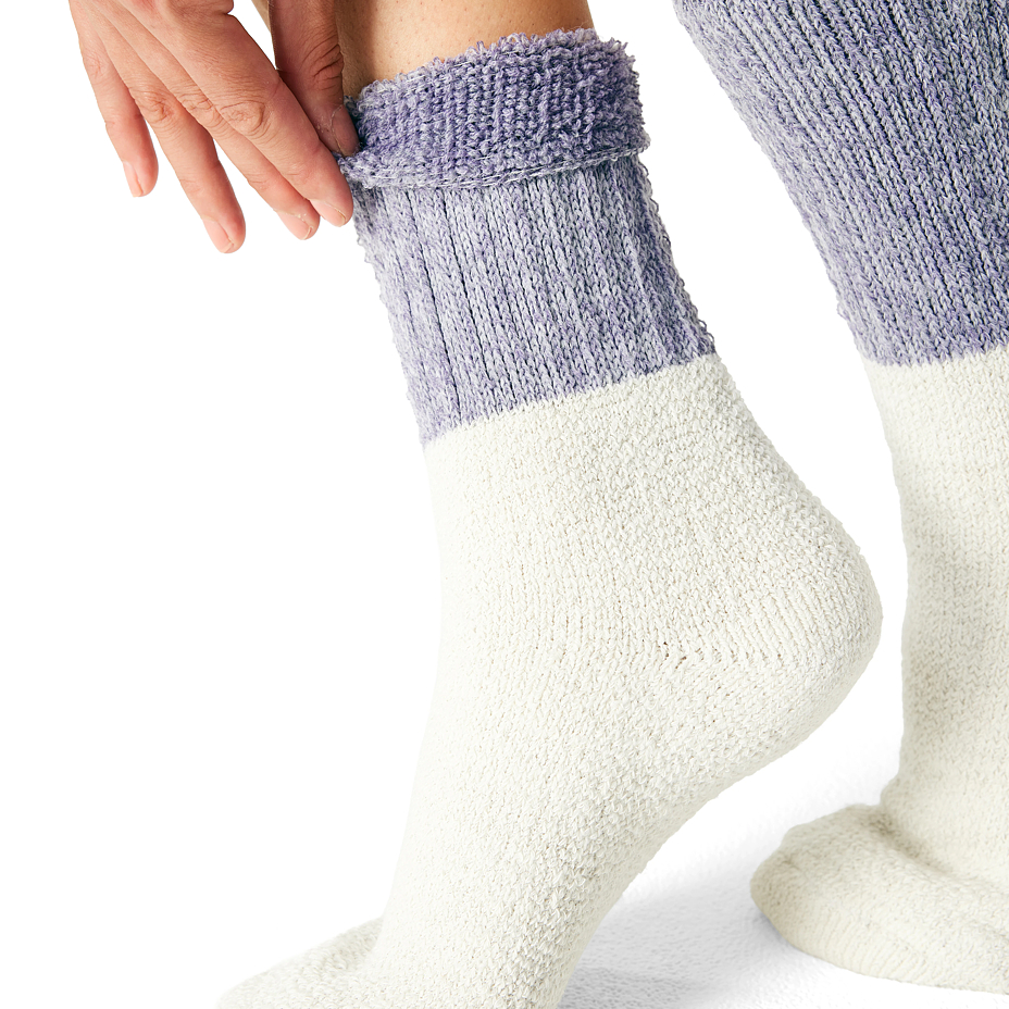Verlängerte Schafsocken Merino lila