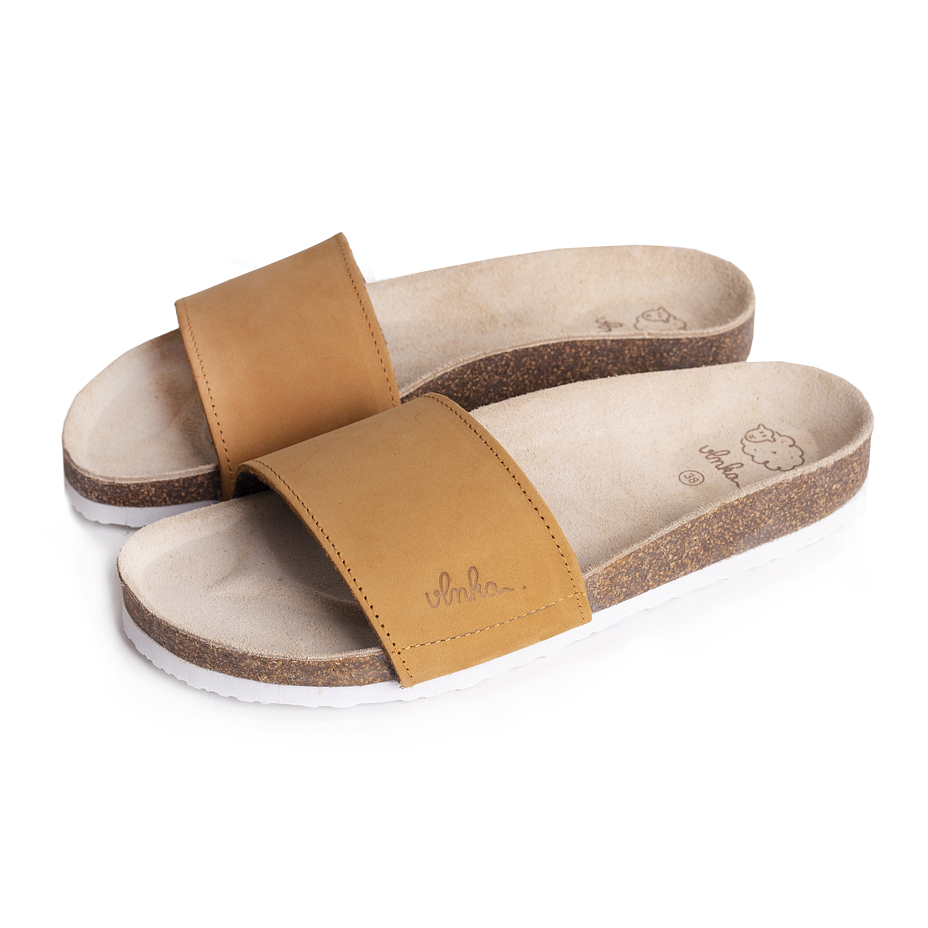 Anatomische Korkpantoletten für Damen Trepky beige