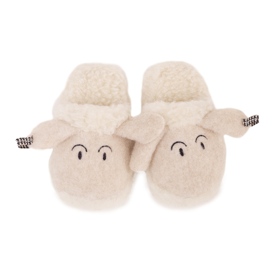 Kinderpantoffeln mit Schafwolle Schaf