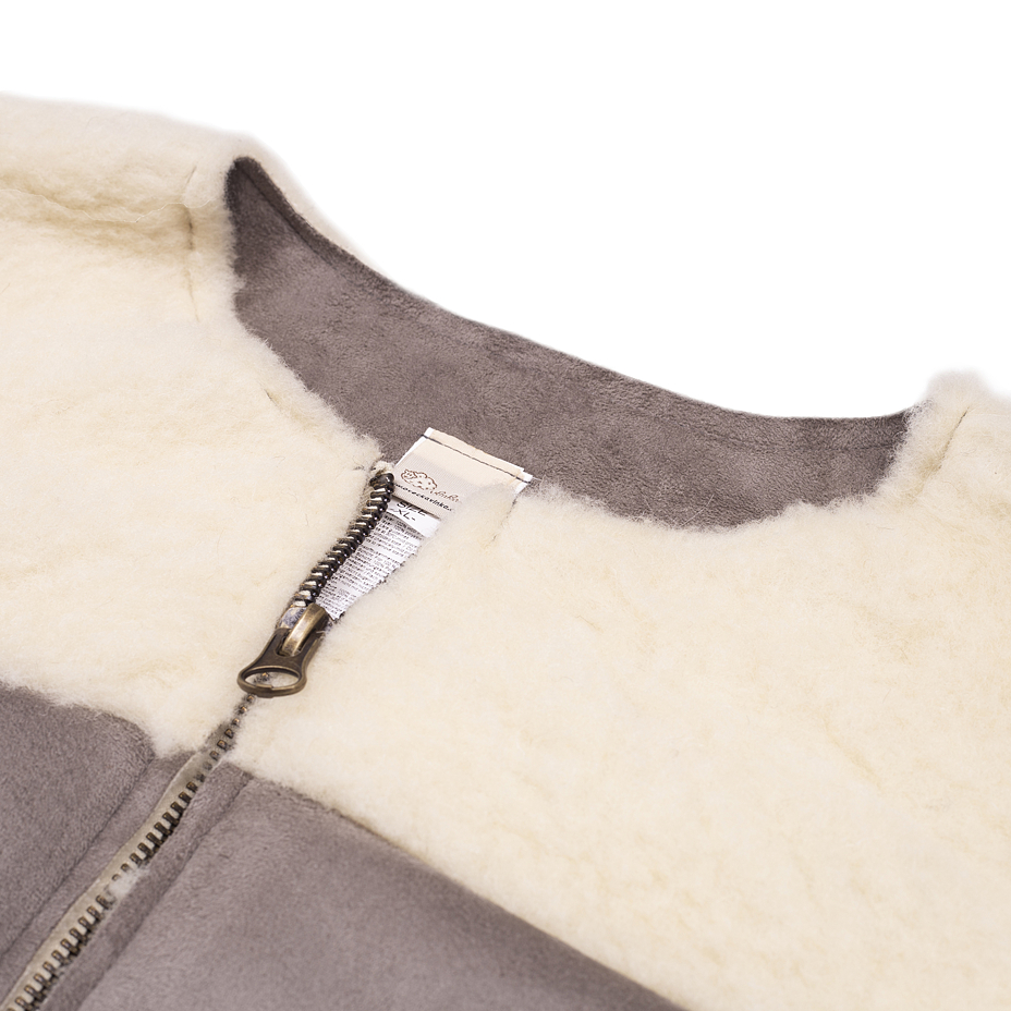 Schafwollweste Velours grau