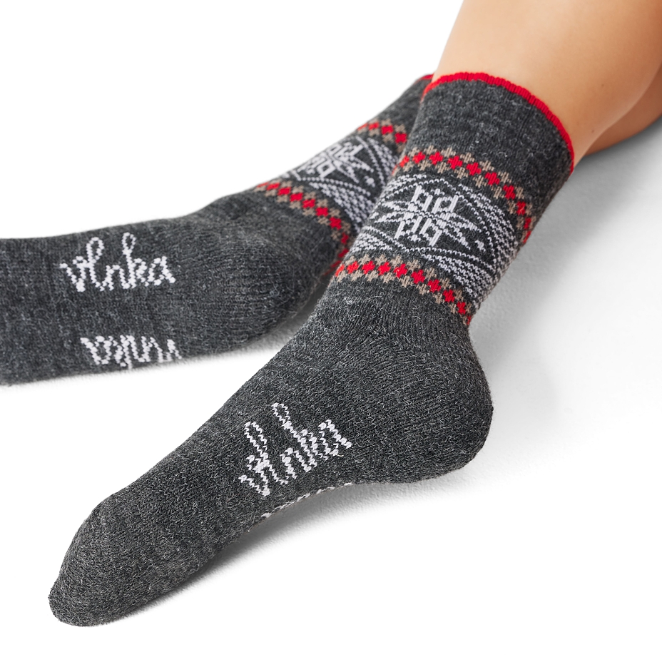 Schafwollsocken Merino "Flocke" dunkelgrau