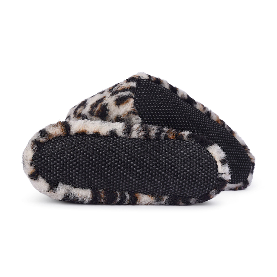 TV-Hausschuhe aus Merinowolle, Leopard