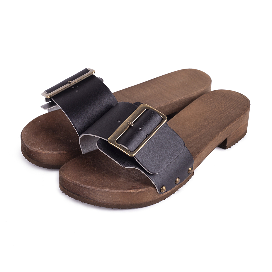 Niedrige Clogs für Damen schwarz