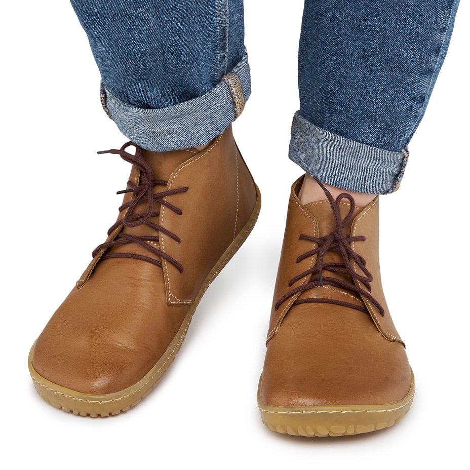 Lederschuhe barefoot für Damen Otilia braun