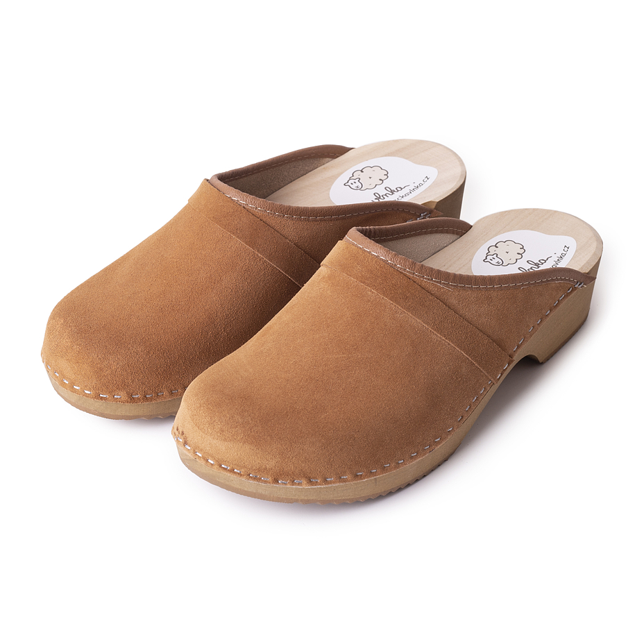 Anatomische Clogs aus geschliffenem Leder für Herren braun