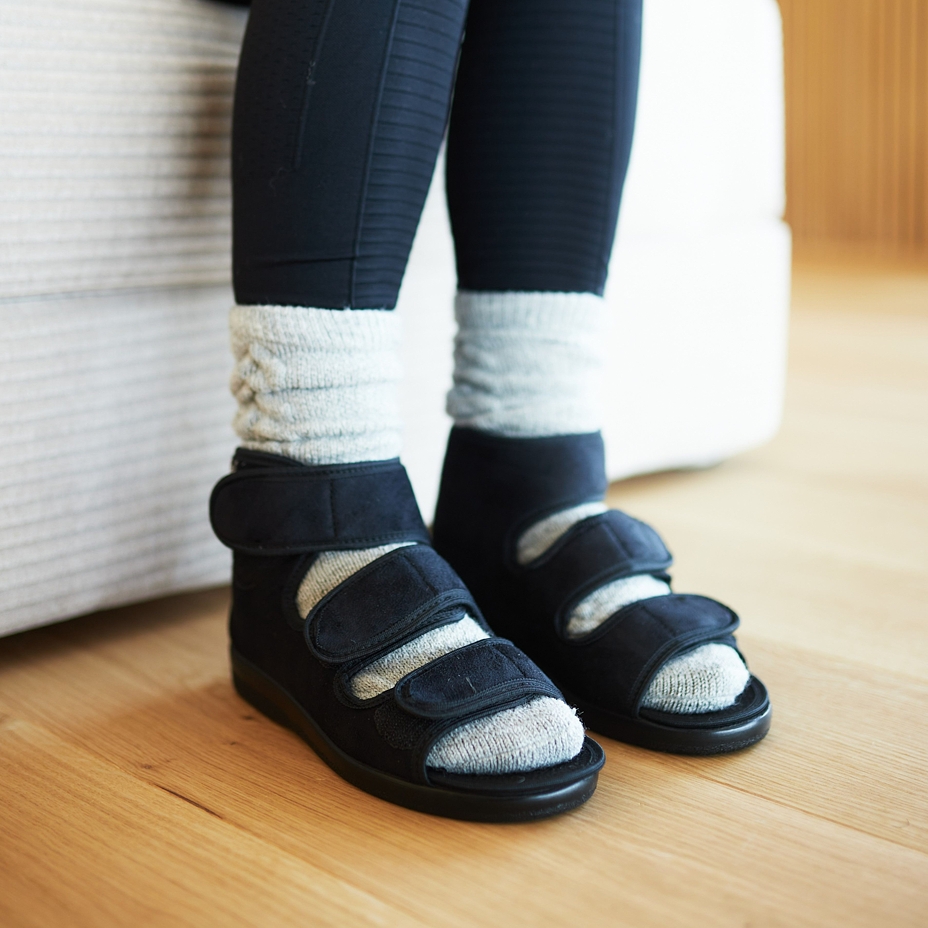 Gesundheitliche Verbandschuhe offener Knöchel schwarz