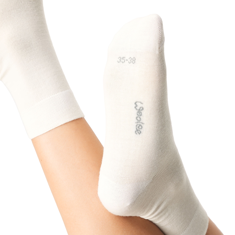 2 Paar Sommersocken Merino weiß