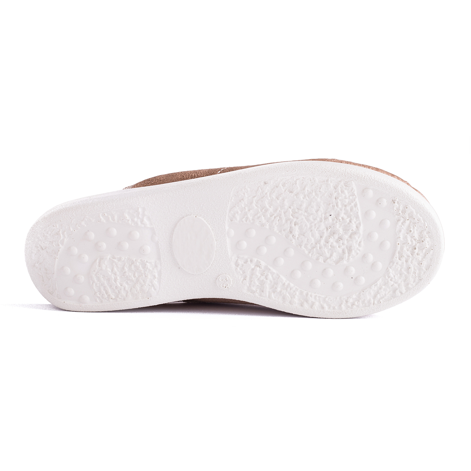 Damenpantoffeln Komfort mit Schafwolle beige