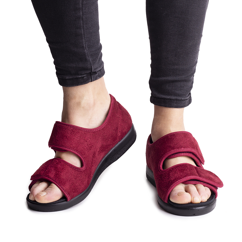 Gesundheitliche Verbandschuhe offen rot