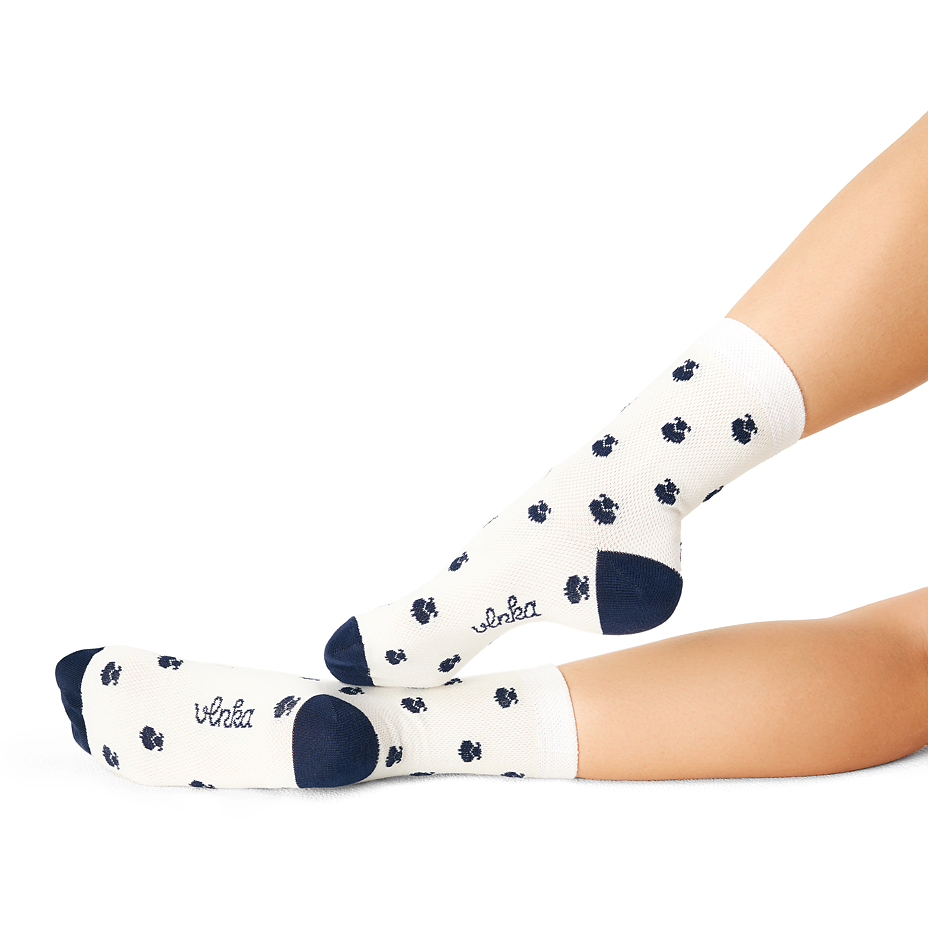 Sommer-Merino-Socken "Schäfchen" blau