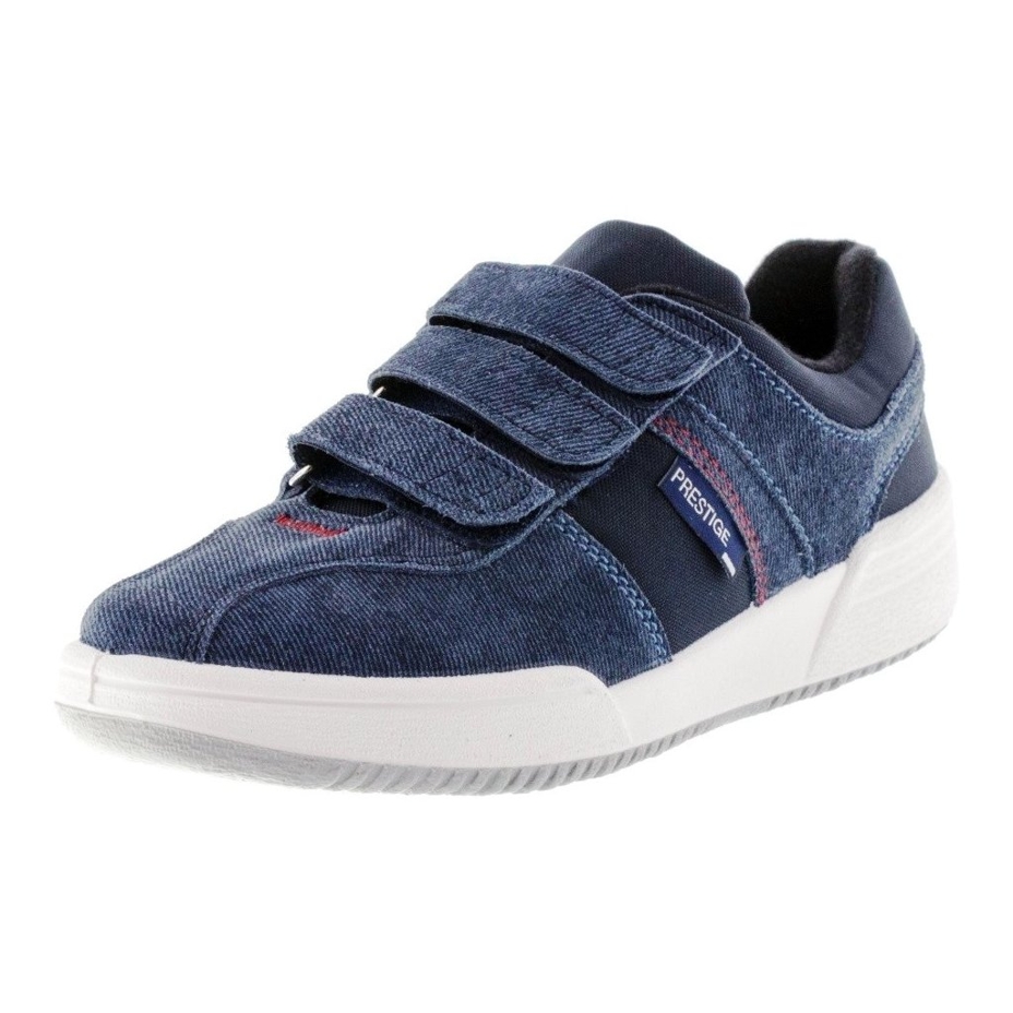 Ledersneakers mit Klettverschluss Prestige denim