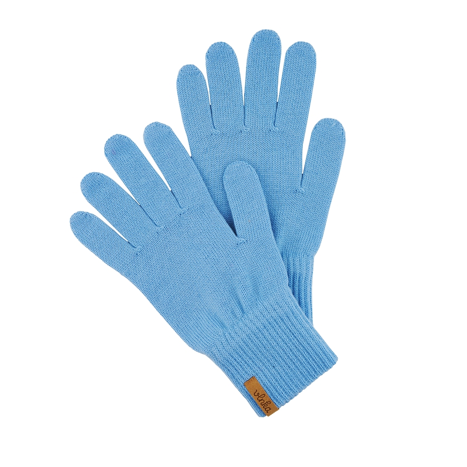 Fingerhandschuhe aus Merinowolle hellblau
