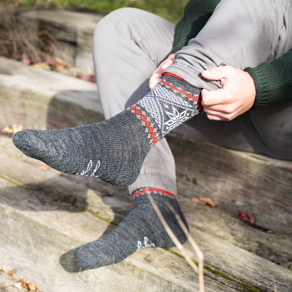 Schafwollsocken Merino "Flocke" dunkelgrau