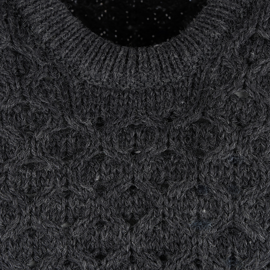 Herren-Wollpullover mit Rundhalsausschnitt, dunkelgrau