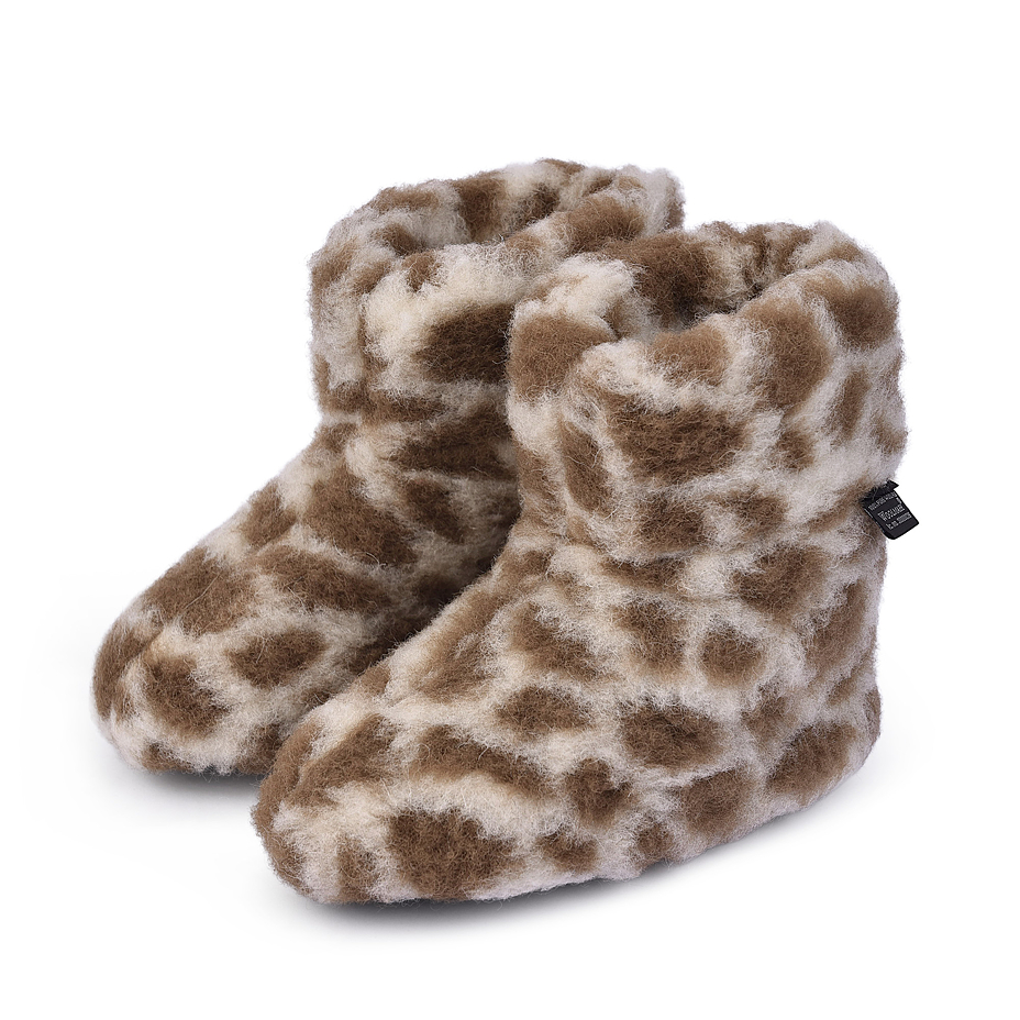 Kinder TV-Hausschuhe aus Merinowolle, Giraffe