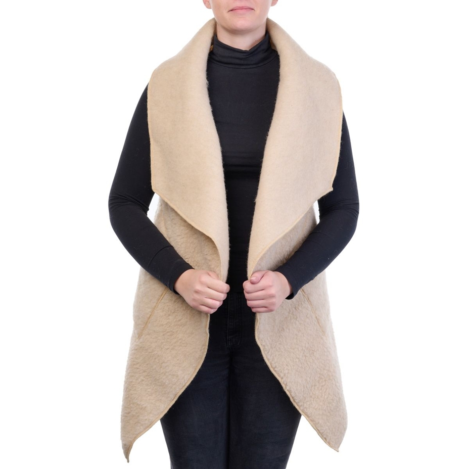 Wickelweste aus Schafwolle beige