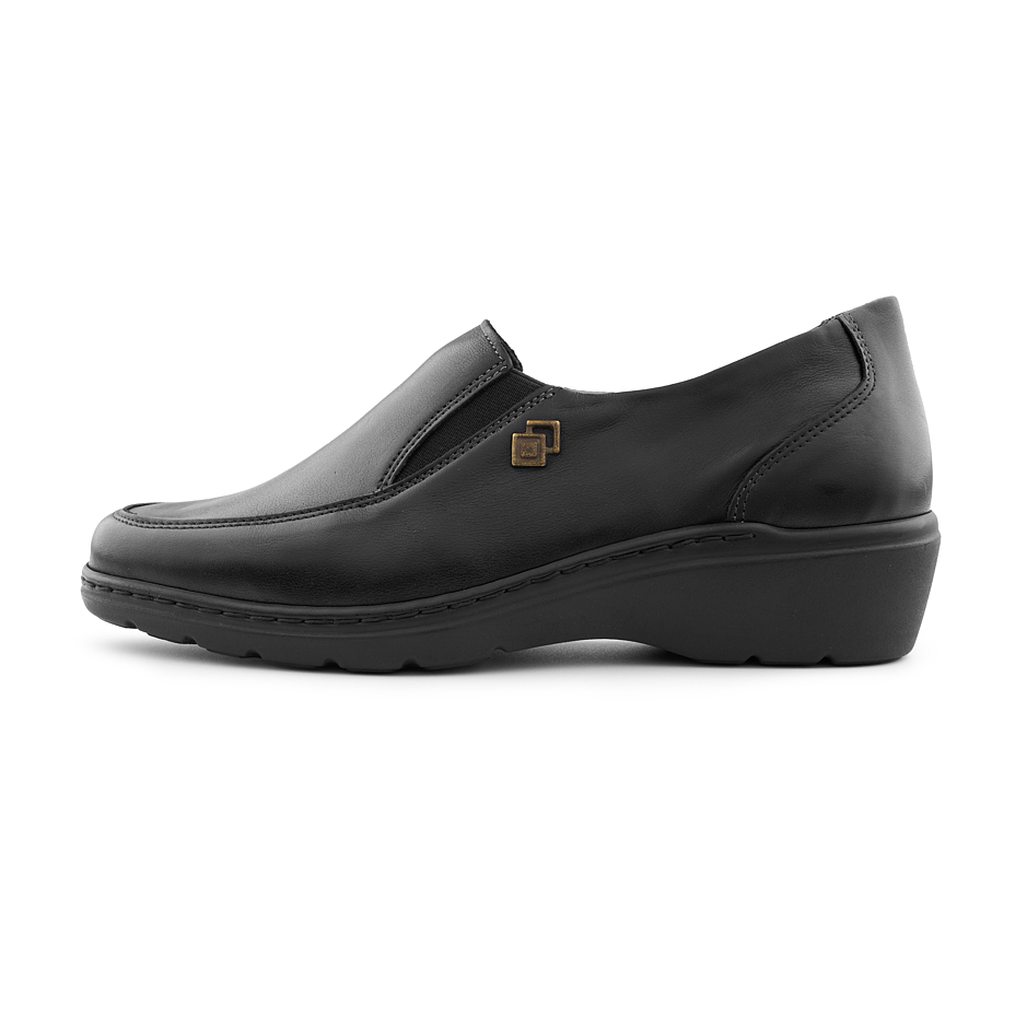 Lederhalbschuhe für Damen Kamila schwarz