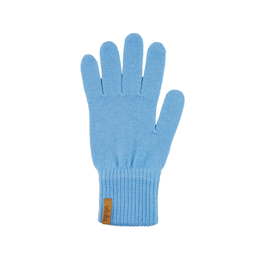 Fingerhandschuhe aus Merinowolle hellblau