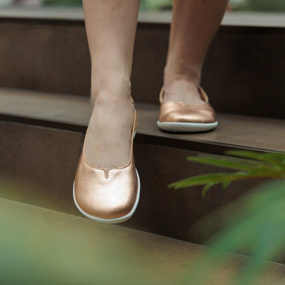 Barefoot Lederballerinas Bellissima rosa