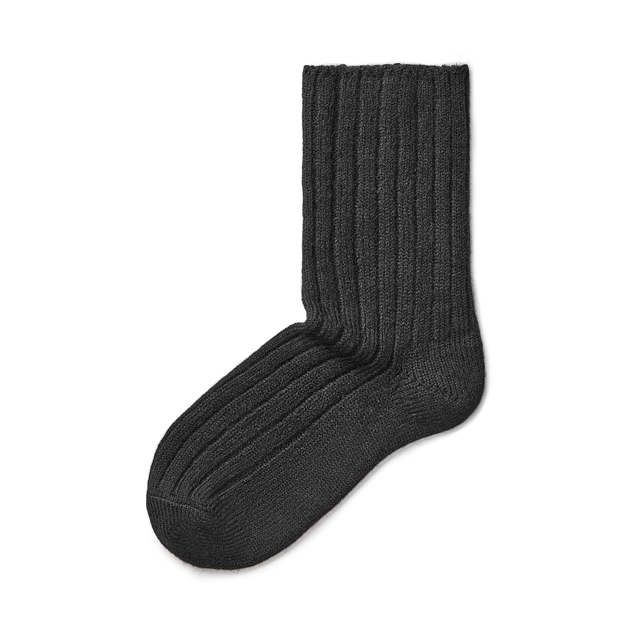 Schafsocken Merino mit Gesundheitssaum schwarz