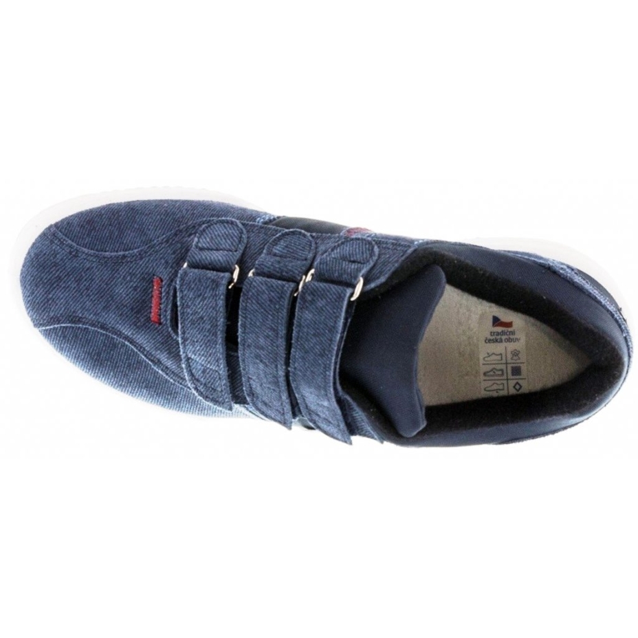 Ledersneakers mit Klettverschluss Prestige denim