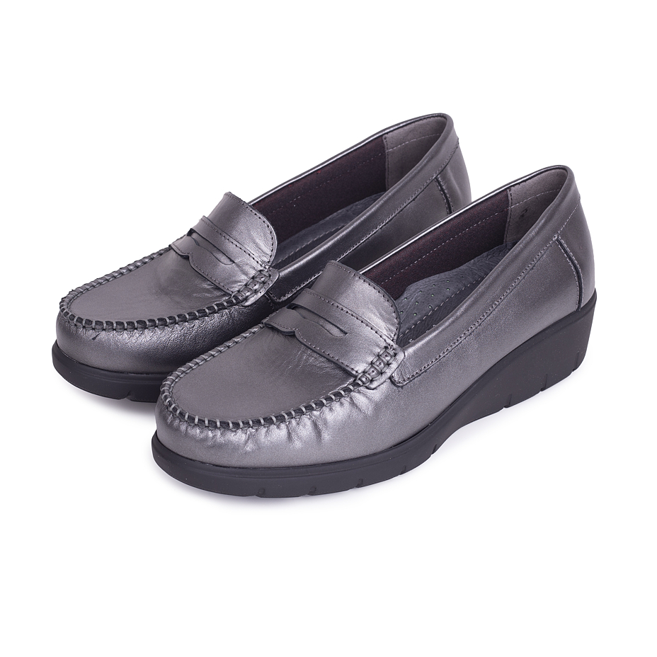 Lederhalbschuhe für Damen Edita bronze