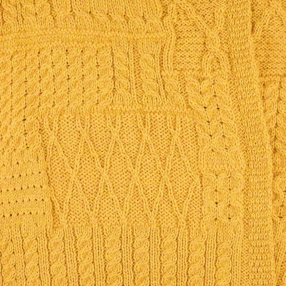 Damen Wollpullover Merino mit Knopf gelb