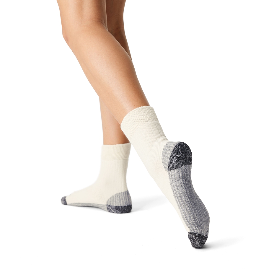 3 Paar Schafwollsocken Merino mit Gesundheitssaum cremefarben