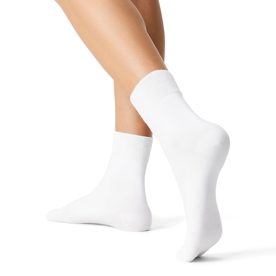 Baumwollsocken ohne Gummi weiß