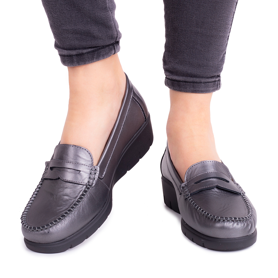 Lederhalbschuhe für Damen Edita bronze