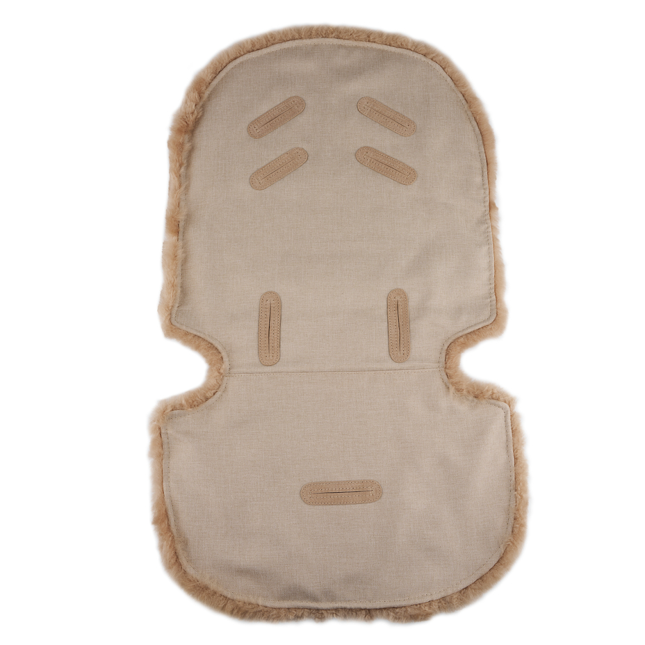 Kinderwagenmatte aus Schafwolle braun
