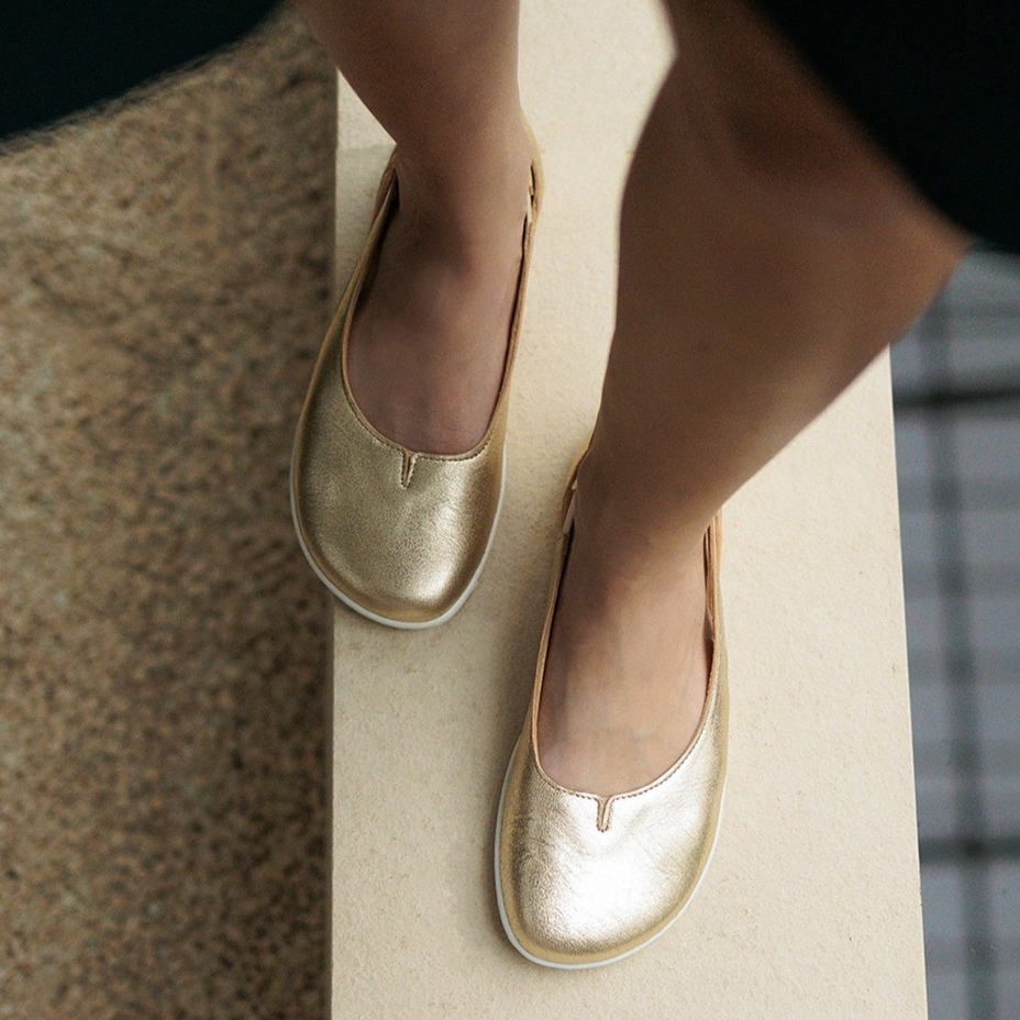 Barfußballerinas aus Leder Be Lenka Bellissima gold