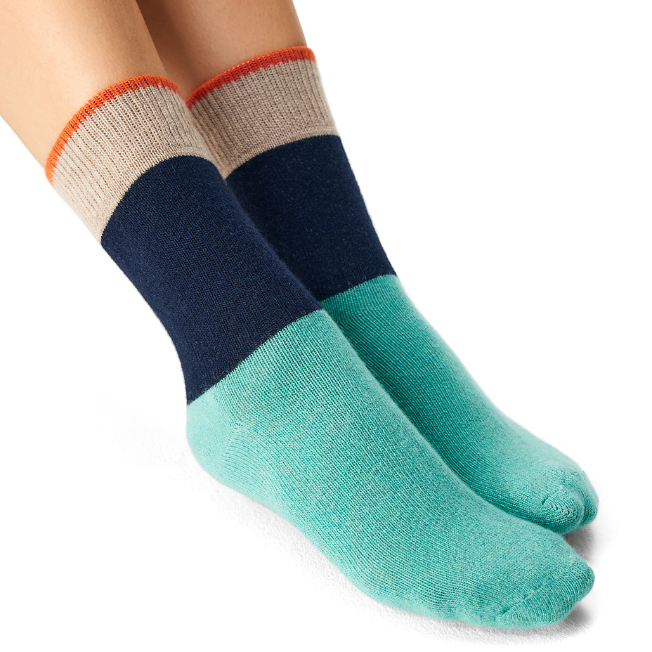 Schafwollsocken Merino mit Kaschmir türkis