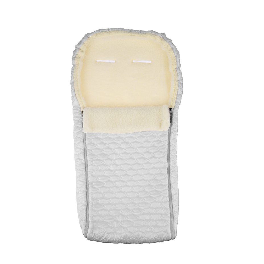 Kinderfußsack mit Merinowolle weiß